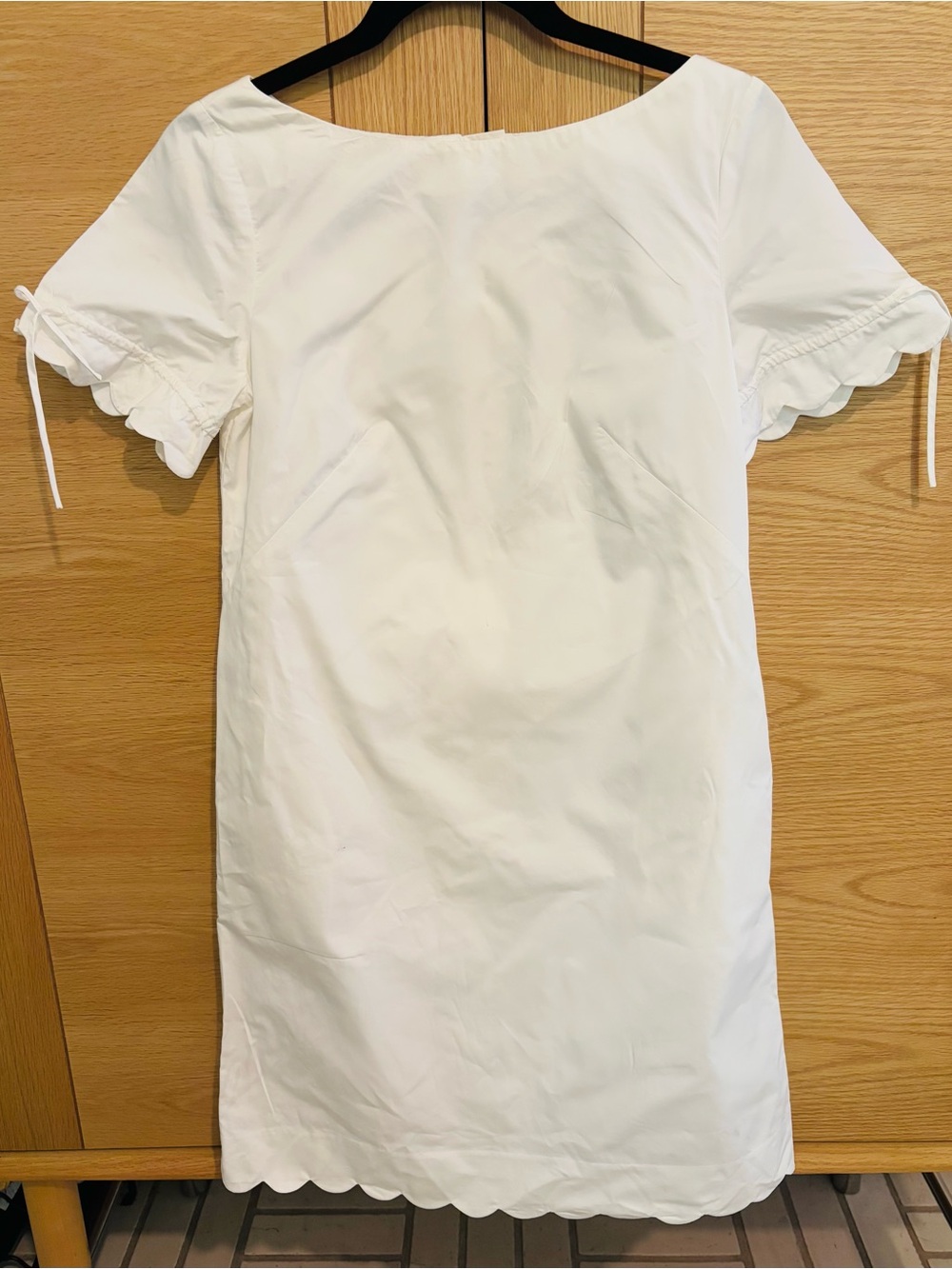 Women’s J.Crew White Scalloped Shift Cotton Dress - Size 0